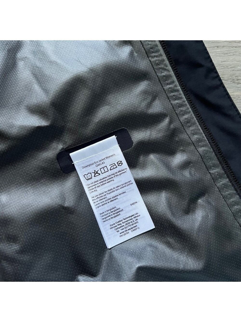 Rab Women's M Rain Coat Waterproof Hooded Downpour Eco Jacket Black - Picture 10 of 13
